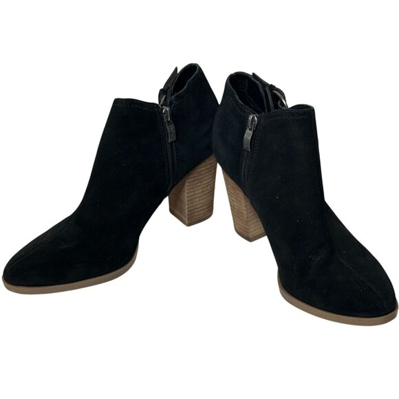 Franco Fortini Black Suede Cutout Booties – Women’s 9, 3” Block Heel - Picture 7 of 11